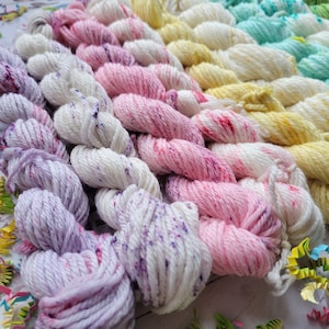 Hand Dyed Yarn Set: Pastel Confetti Mini Yarn Set of 10 Coordinating Colors image 4