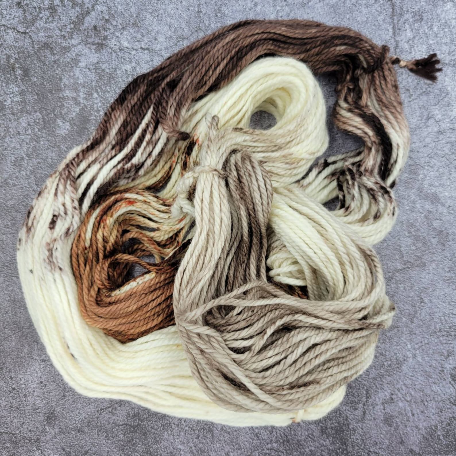 Hand Dyed Yarn in Cafe Colorway Brown Tan Cream and Sand Etsy