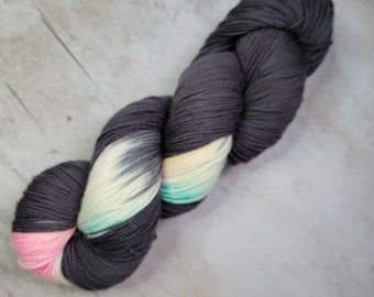 Hand Dyed Assigned Pooling Yarn in "Gothic Unicorn" Colorway: Available in Sock, Sport, DK, Worsted, and Bulky Yarn Weights