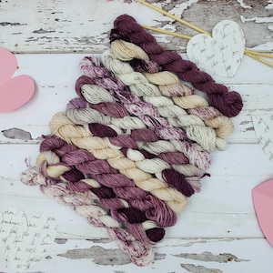 Hand Dyed Yarn Set:  Love Letters Mini Yarn Set of 10 Coordinating Colors