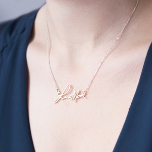 Handwriting Necklace - Memorial Gift - Handmade Necklace -Mom Necklace - Signature Necklace -Handwriting Jewelry - Keepsake Jewelry