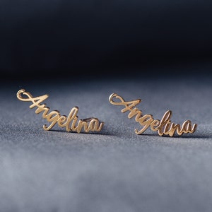 Custom Name Earrings -Personalized Earrings -Stud Name Earrings -Custom Earrings -Pair of Earrings -Gold Earrings -Silver Earrings