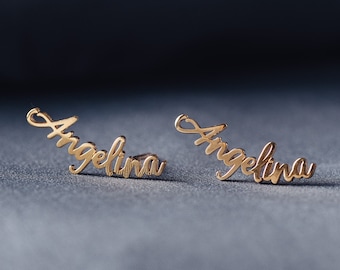 Custom Name Earrings -Personalized Earrings -Stud Name Earrings -Custom Earrings -Pair of Earrings -Gold Earrings -Silver Earrings