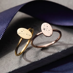Zodiac Constellation Ring - Zodiac Signet Ring - Constellation Ring - Gemini Leo Virgo Libra - Horoscope Astrology Jewelry