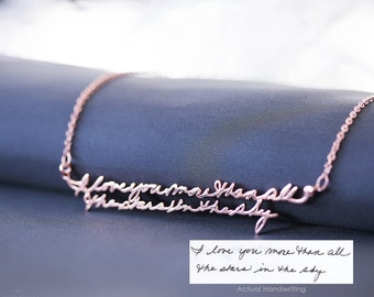 Signature Necklace  - Handwriting Jewelry - Personalized Handwriting - Sentimental Mother's Day Gift - Autograph Necklace
