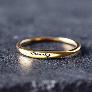 Personalized Engraved Name Ring - Stacking Name Ring - Stackable Ring - Minimal Name Ring - Delicate Ring- Gift for Her - CHRISTMAS GIFT E3