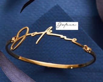 Bracciale con scrittura a mano - Gioielli personalizzati con scrittura a mano reale - Bracciale con firma - Regalo ricordo personalizzato commemorativo - Regalo della mamma