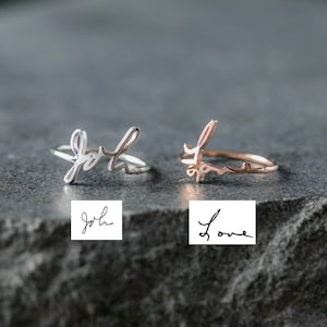 Anillo con nombre escrito a mano - Anillo con nombre - Anillo con nombre escrito a mano para niños - Regalo para mamá - Regalo de Navidad - Anillo con nombre escrito a mano - The Golden Beverly