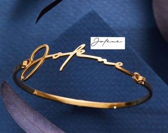 Bracciale con scrittura a mano - Gioielli personalizzati con scrittura a mano reale - Bracciale con firma - Regalo ricordo personalizzato commemorativo - Regalo della mamma