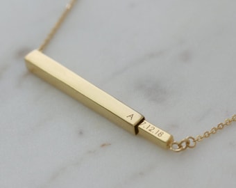 Personalized Bar Necklace Double 
