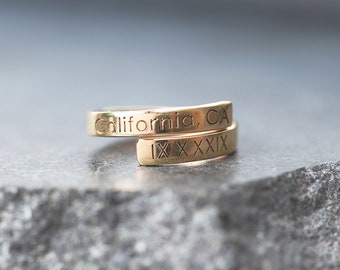 Dainty Name Ring - Personalized Name Ring - Two Name Ring - Double Name Ring - Hug Ring - Dainty Wrap Ring - Sisters Ring - Couple Ring