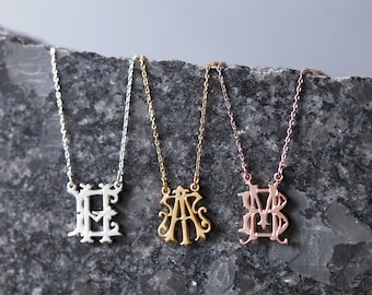 Monogram Necklace - Dainty Monogram Necklace - Two Initials Monogram Necklace - Christmas Gift - Dainty Monogram Necklace - Sisters Gift