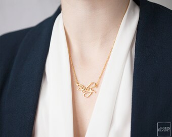 Spersonalizowany delikatny naszyjnik z imieniem - Spersonalizowany mały naszyjnik z imieniem - Miniaturowy naszyjnik z imieniem - Nowoczesny naszyjnik - Spersonalizowany prezent - PREZENTY NA DZIEŃ MATKI