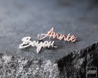 Name Lapel Pin - Personalized Name Clip - Personalized Lapel Pin - Personalized Jewelry- Clothing Accessories - Lapel Pins and Badges