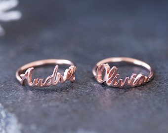 Personalized Ring - Name Ring - Custom Name Ring - Stackable Ring - Your Name Jewelry - Customize Ring - Three Names Ring - Two Name Ring B1