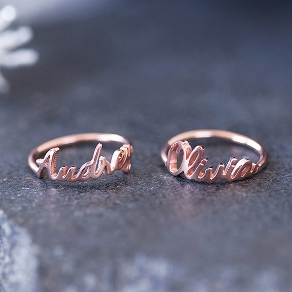 Personalized Ring - Name Ring - Custom Name Ring - Stackable Ring - Your Name Jewelry - Customize Ring - Three Names Ring - Two Name Ring B1