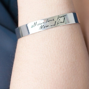 Handwriting Cuff Bracelet - Signature Bracelet - Kid Handwriting - Personalized Jewelry - Christmas Gifts - Grandma Gift - Mom Gifts -