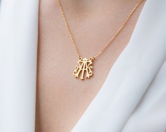 Personalize Monogram Necklace - Dainty Royal Monogram Necklace - Monogram Jewelry - Initial Jewelry - Bridesmaid Gift - STOCKING STUFFERS