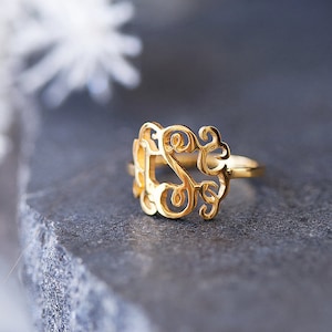 Personalized monogram hot sale ring