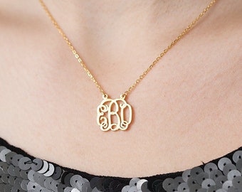 Dainty Monogram Necklace - Custom Monogram Initials Pendants - Monogram and Name Necklace - Bridesmaid Gift - VALENTINE GIFTS