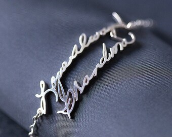 Personalized Handwriting Bracelet - Children Handwriting Bracelet - Mothers Day - Christmas Gift - Kid Drawing Bracelet - Personalized Gift