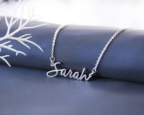 Christmas Gifts - Custom Name Necklace - Personalized Minimalist Name Jewelry in Sterling Silver - Delicate Name Necklace - Birthday Gift B7