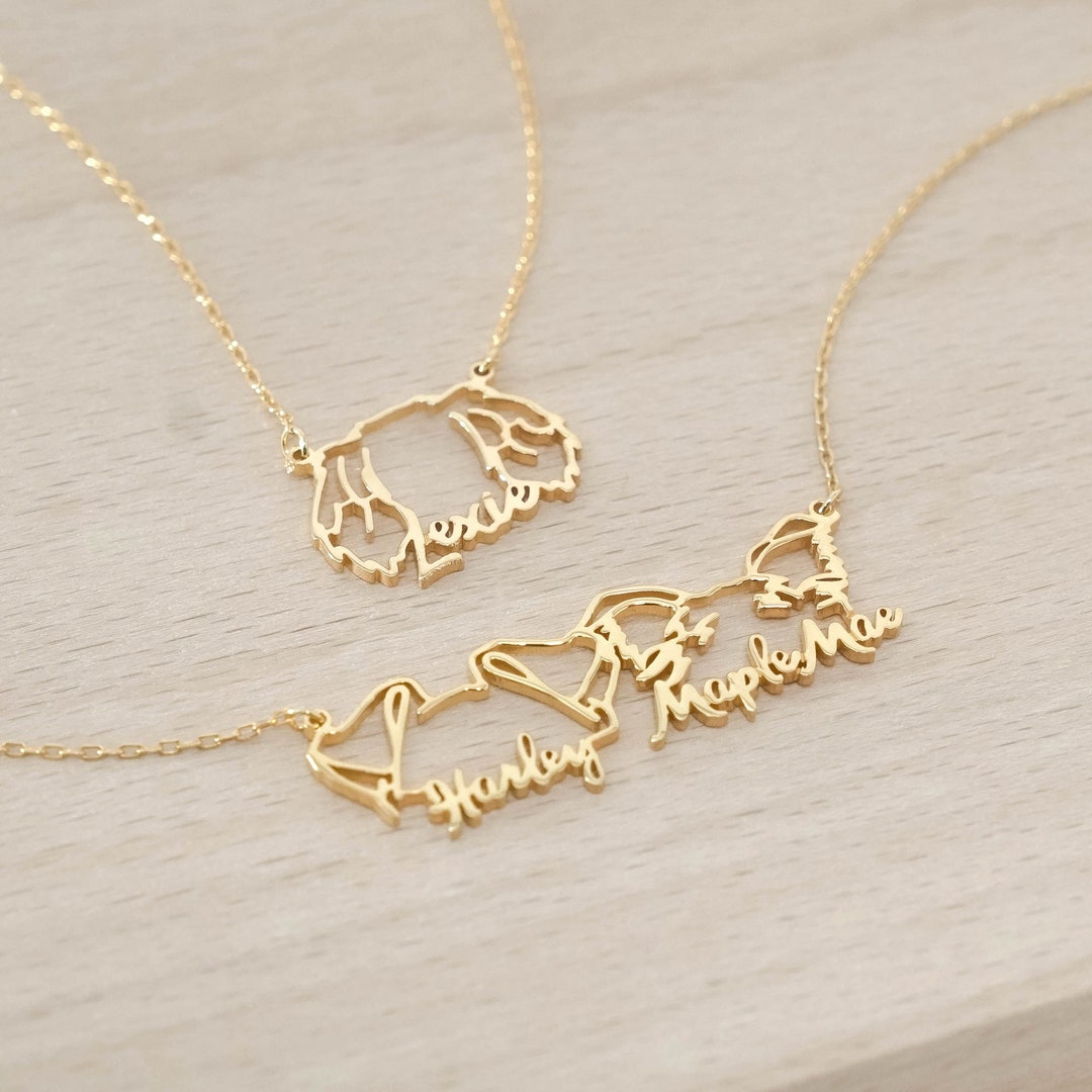 Pet Name Necklace dog Cat Mom Necklace Custom Dog Name Necklace Pet