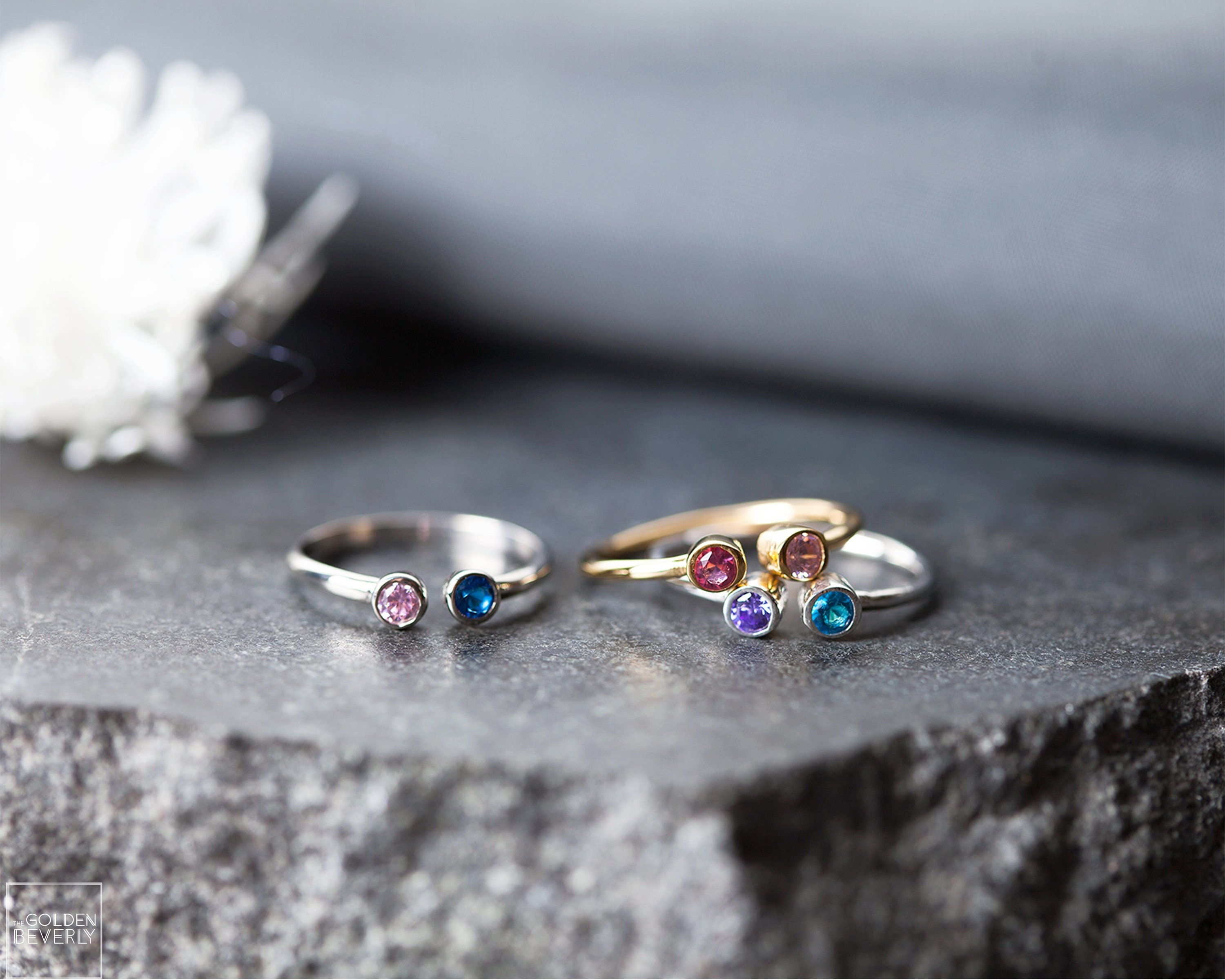 Birthstone Ring Three Birthstone Ring Custom Birthstone Ring Mother Daughter Ring Birthstone Jewelry Stocking Stuffers