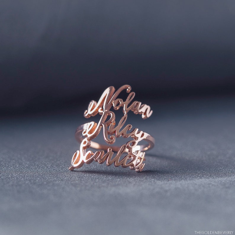 Personalized Name Ring Personalized Name Ring Mother's Day Gift Minimal Name Ring Dainty Name Children Name Ring New Mom Gift image 2