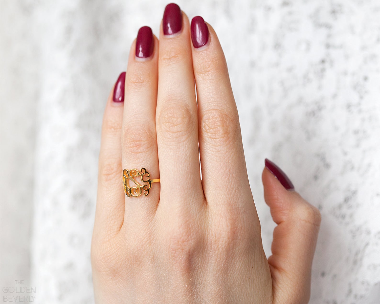 Personalized Monogram Ring custom Initials Ring custom Etsy