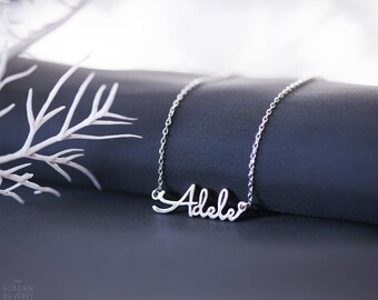 Custom Dainty Name Necklace -Personalized Tiny Name Necklace -Tiny Name Charm -Mini Name Necklace -Dainty Charm Necklace -Gift for Mom