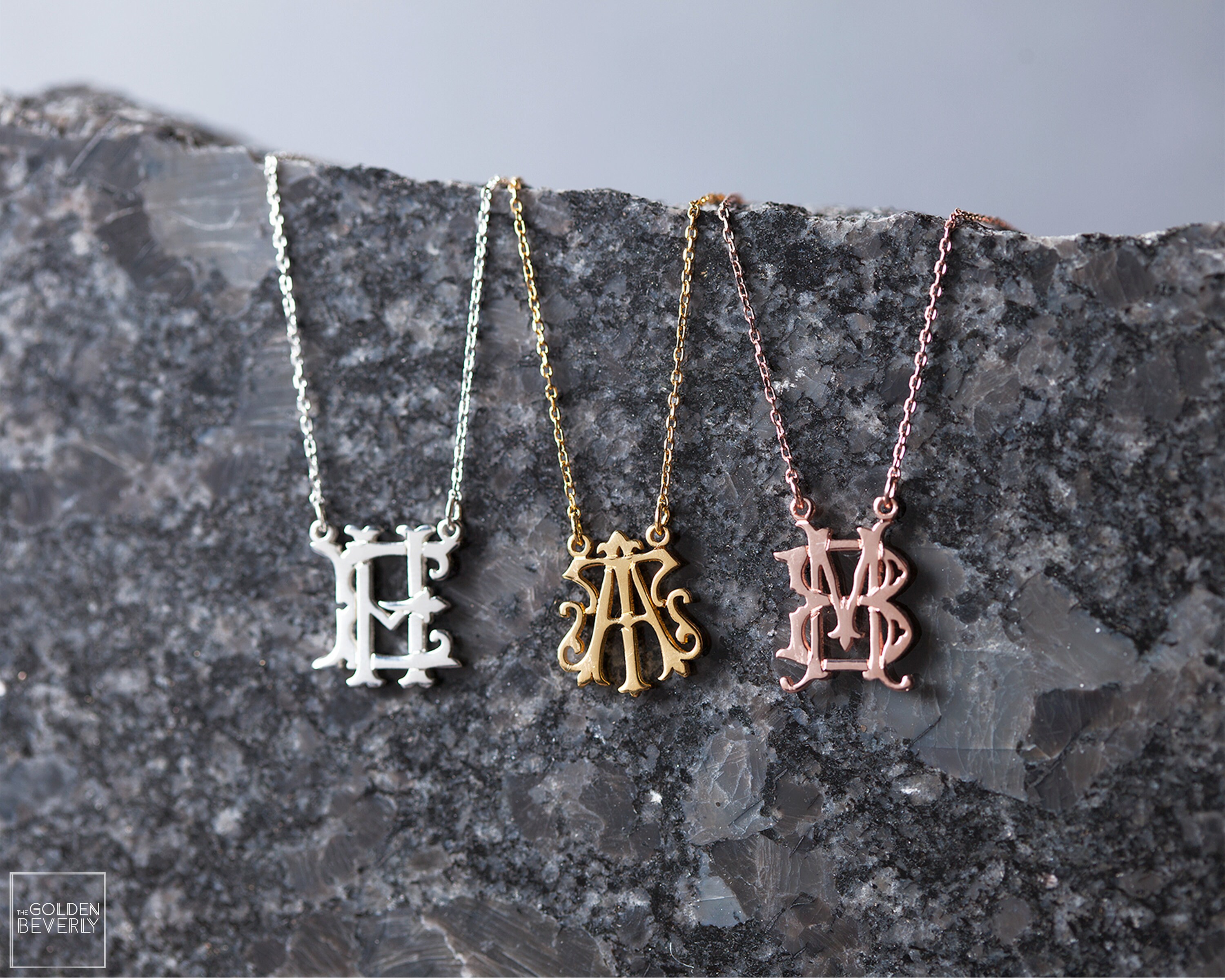 Monogram Necklace - Initials Necklace - Two Initials Monogram Necklace - Christmas Gift - Dainty Monogram Necklace - Wedding Gifts