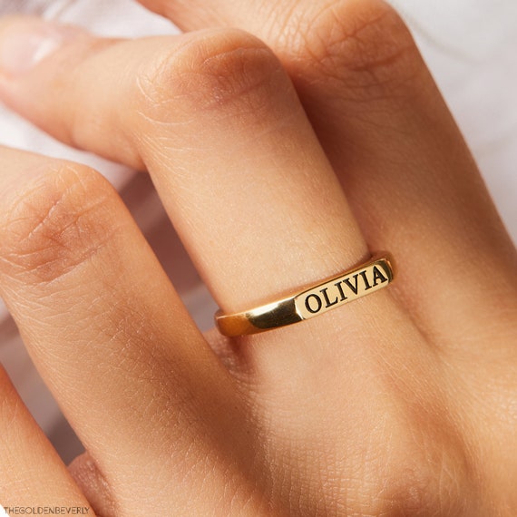 Name Ring | Customized Rings - Custom Name Ring Women New Personalized  Hiphop/rock - Aliexpress
