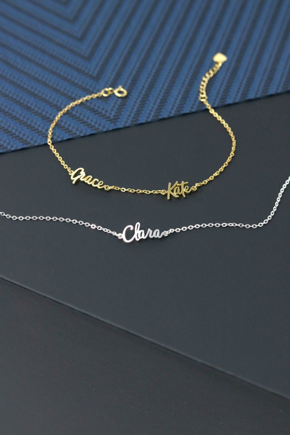 Dainty Name Bracelet - Two Name Bracelets - Children Names Bracelet - Personalized Jewelry - Gift for Her - The Golden Beverly B7
