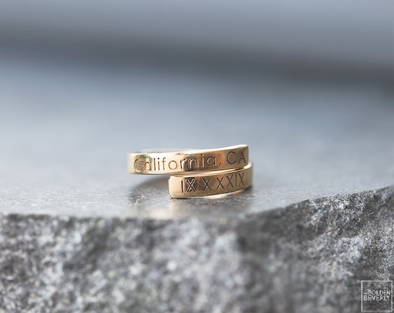 Double name sale ring etsy