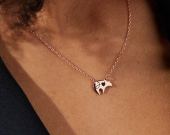 Engraved Mama Bear Necklace: Sterling Silver, Gold, Rose Gold