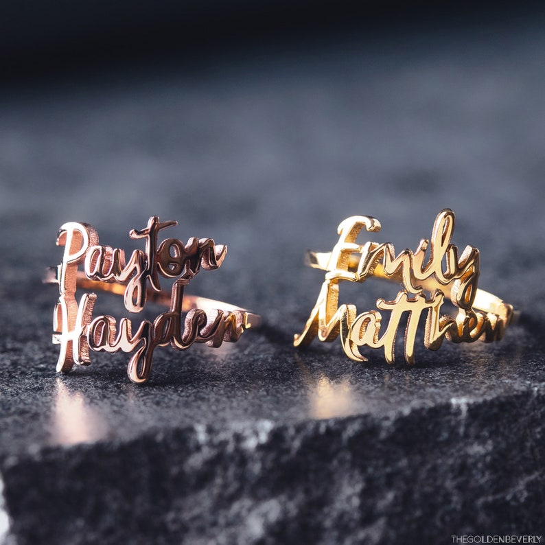 Personalized Name Ring Personalized Name Ring Mother's Day Gift Minimal Name Ring Dainty Name Children Name Ring New Mom Gift image 3