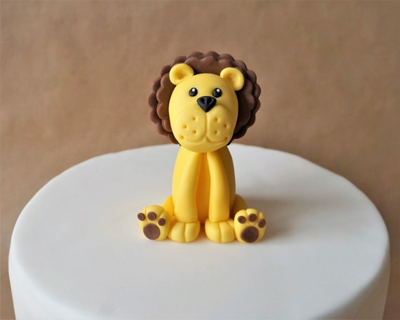 Fondant Lion Gateau Topper Lion Premier Anniversaire Etsy