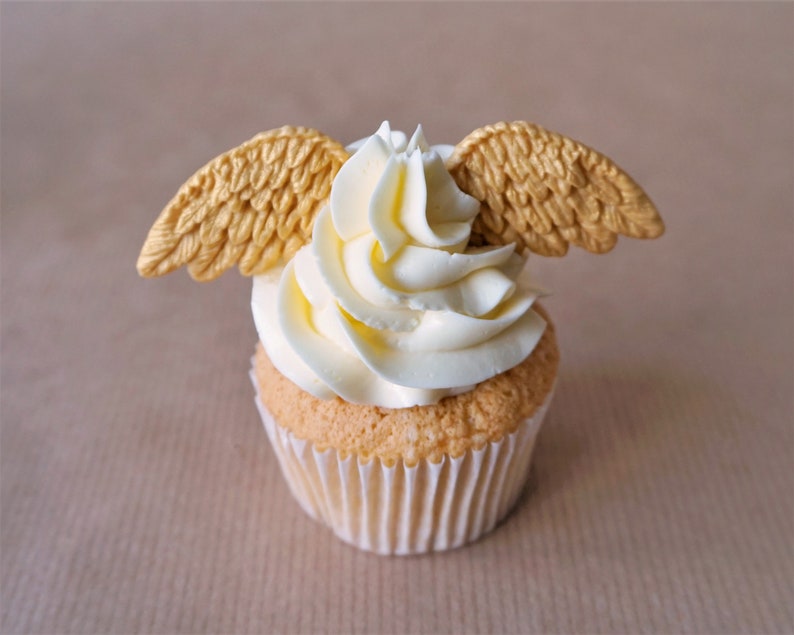 24 Fondant Wing Cupcake Toppers Angel Cupcakes Angel Topper Etsy