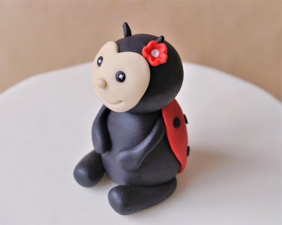 Fondant Ladybug Cake Topper Ladybug Topper Ladybug Birthday Etsy