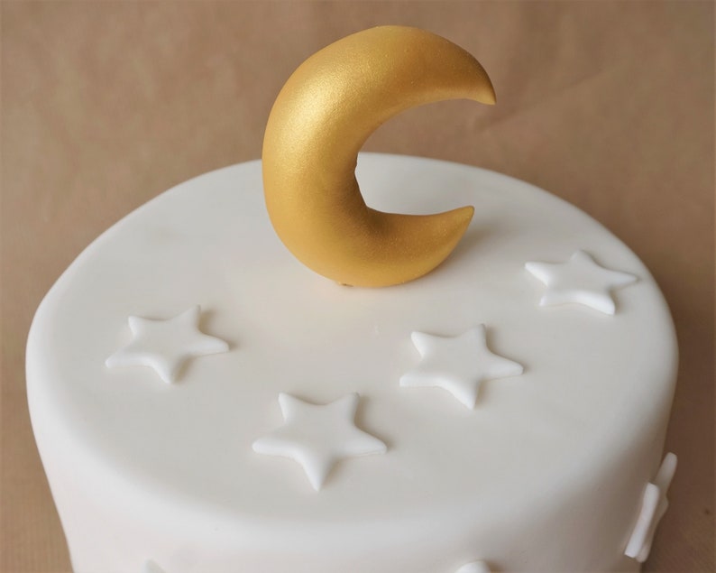 Fondant moon and stars cake topper set twinkle twinkle little Etsy