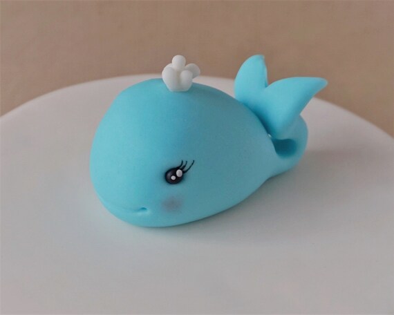 Fondant Whale Cake Topper Whale Birthday Party Decorations Etsy