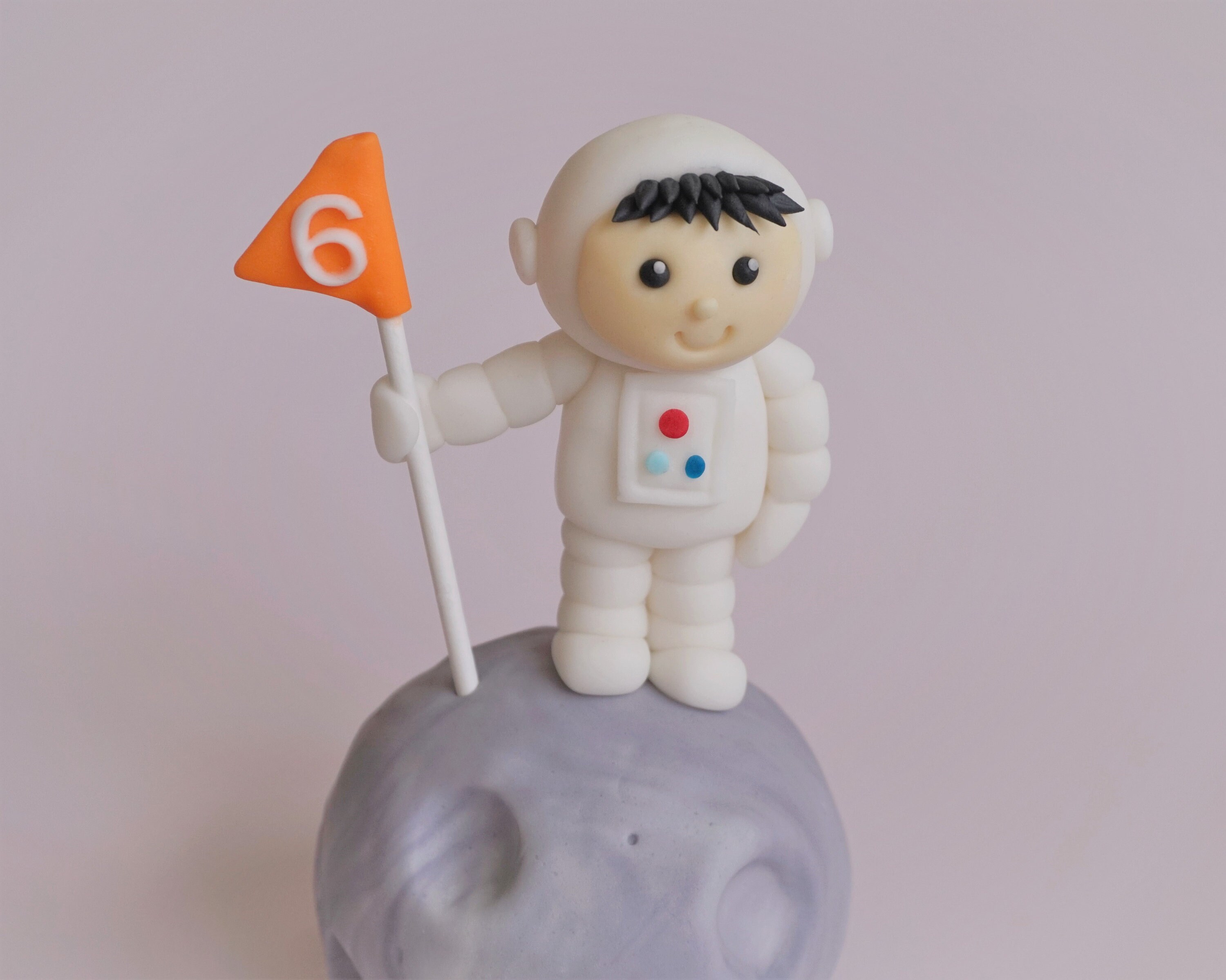Fondant astronaut on a moon cake topper for space birthday Etsy