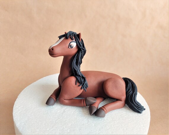 Topper de pastel de caballo fondant para fiesta de cumpleaños - Etsy España