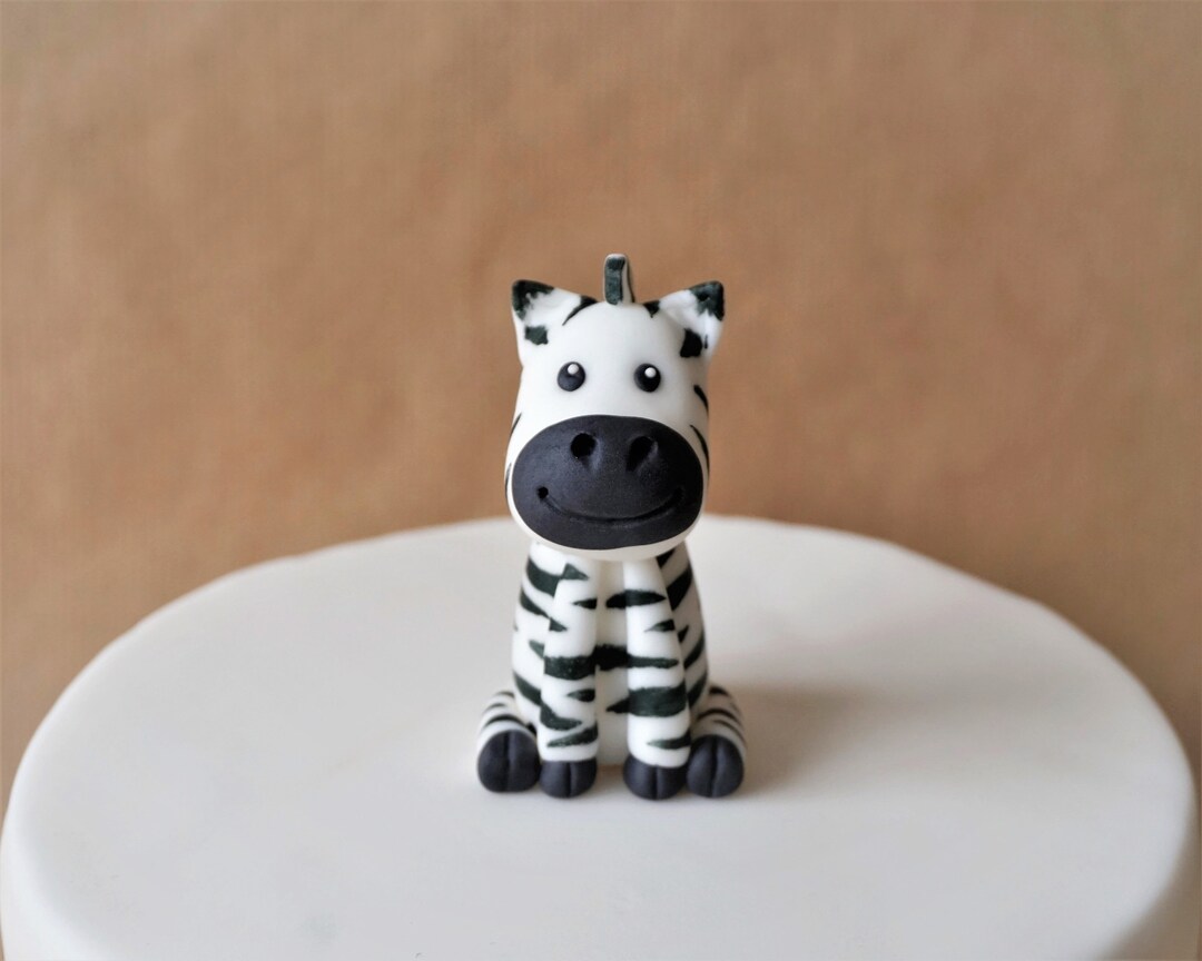 Fondant Zebra Cake Topper, Zebra Birthday Cake, Zebra Baby Shower