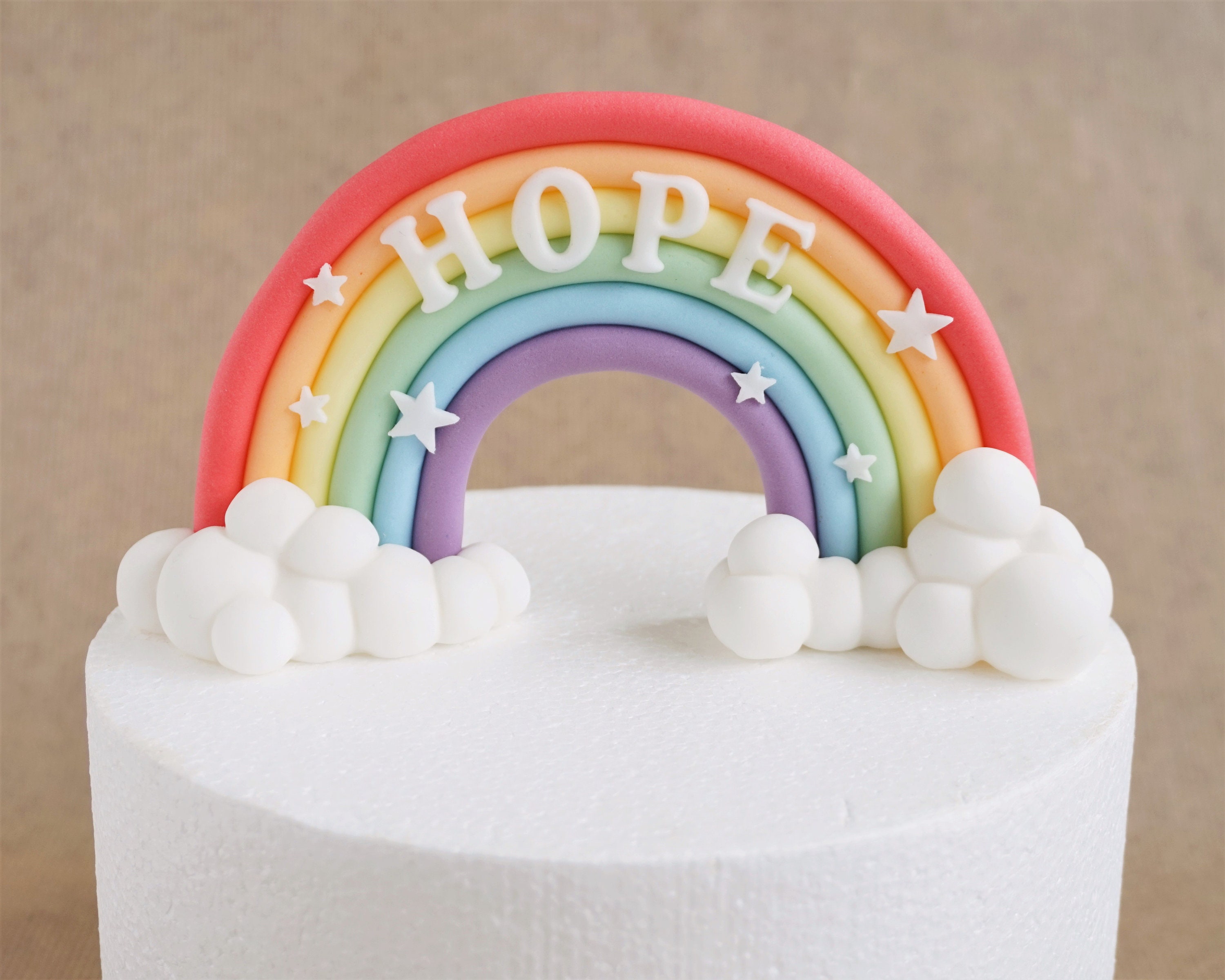 Pastel De Arco Iris Fondant Rosa Pastel Arco Iris Rosa Con Etsy Mexico