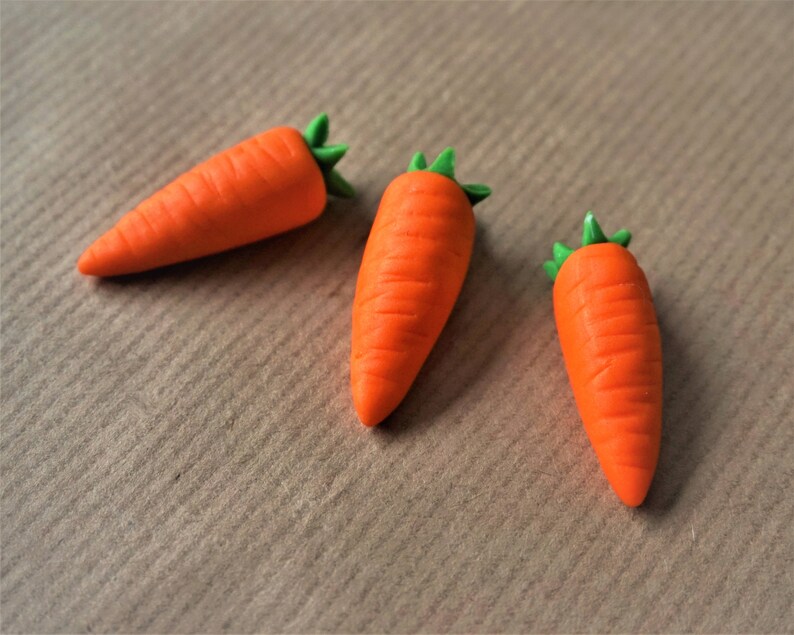 12 Fondant Carrot Cupcake Toppers for Vegetable Cupcakes Etsy