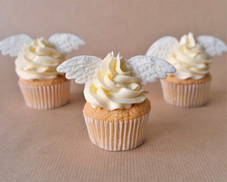 24 fondant wing cupcake toppers angel cupcakes angel topper Etsy