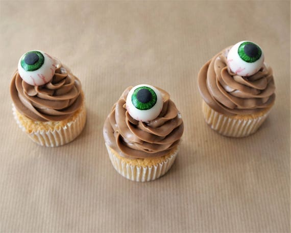 12 Fondant Eyeball Cupcake Toppers for Halloween Cupcakes - Etsy