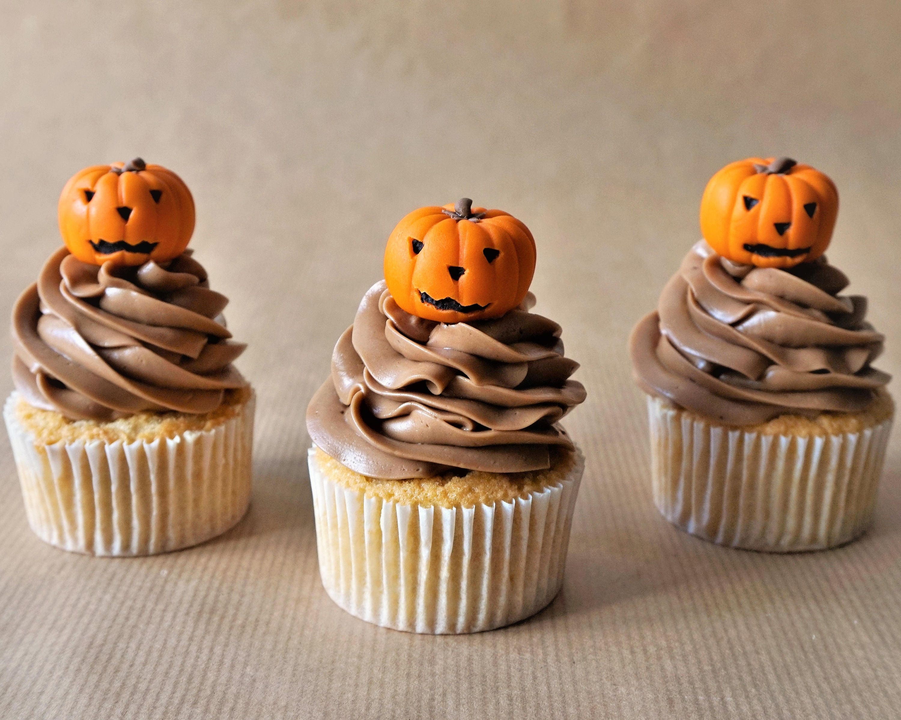 12 fondant pumpkin cupcake topper fondant Halloween toppers - Etsy España 12 fondant pumpkin cupcake topper fondant Halloween toppers - Etsy España